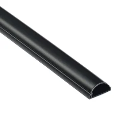 Goulotte décorative demi-ronde noire auto-adhésive D-Line 30 x 15 mm, 1 m