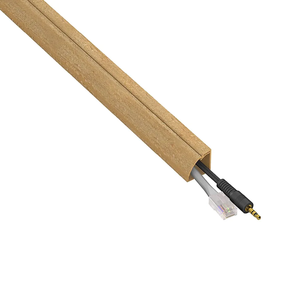 Goulotte décorative quart de cercle effet bois vernis auto-adhésive D-Line 22x22mm, 2m