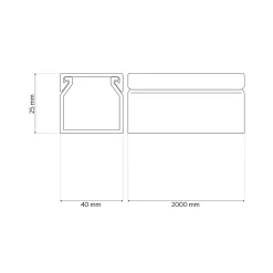 Goulotte électrique PVC autoadhésive 40x25 mm 2 m blanche EDO