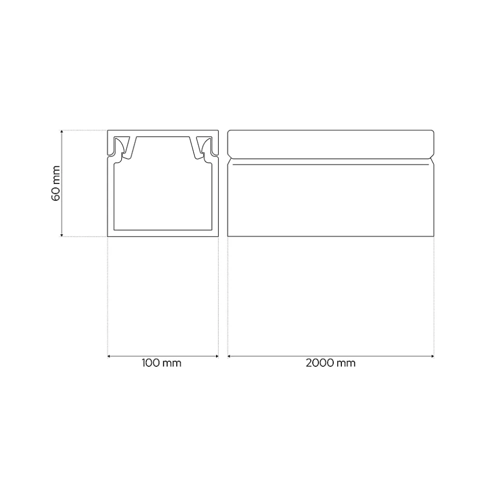 Goulotte électrique PVC 100x60 mm 2 m anthracite EDO