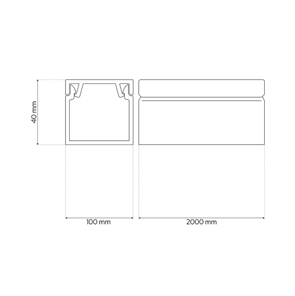 Goulotte électrique PVC 100x40 mm 2 m anthracite EDO