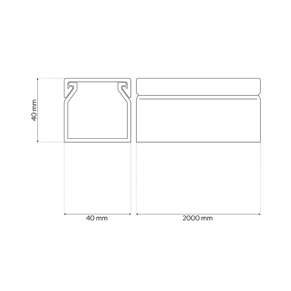 Goulotte électrique PVC 40x40 mm 2 m anthracite EDO