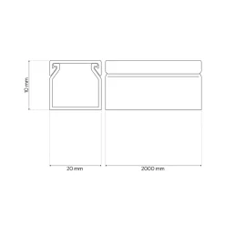 Goulotte électrique PVC 20x10 mm 2 m anthracite EDO