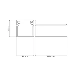Goulotte électrique PVC 25x25 mm 2 m anthracite EDO