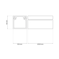 Goulotte électrique PVC 100x40 mm 2 m blanche EDO