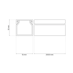 Goulotte électrique PVC 15x10 mm 2 m blanche EDO