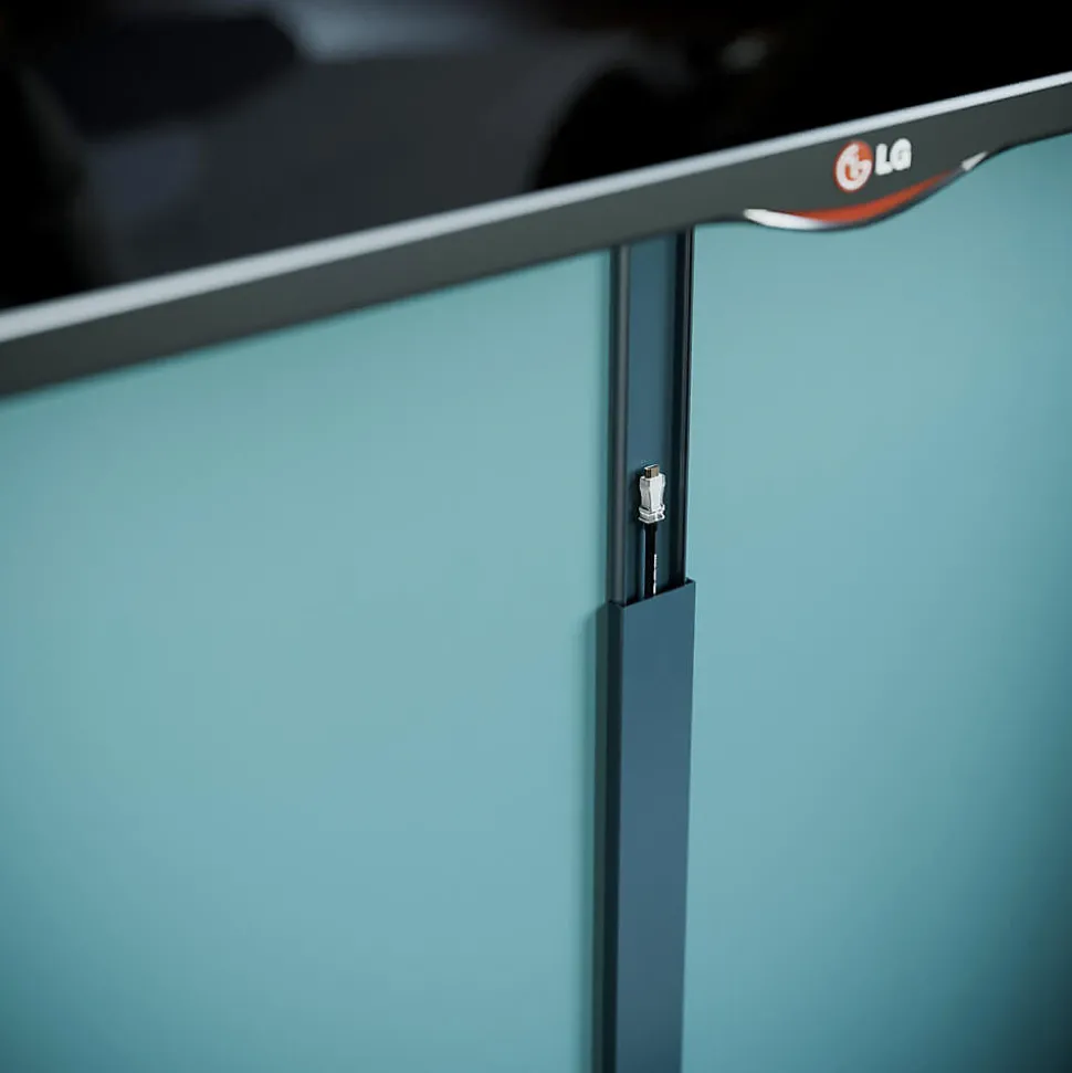 Goulotte TV Cache-Câble Carrée PVC - L. 2 m - Anthracite