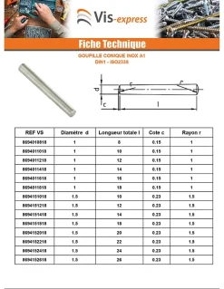 Goupille Conique 6X40 Inox A1 - 1 pièce