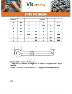 Goupille Fendue Acier zingué 2.5X36 - 200 pièces