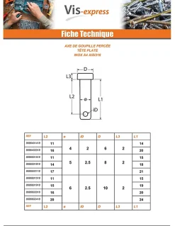 Goupille Tête plate 8X24 Percée 3 Inox A4 - 1 pièce