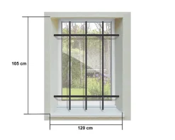 Grille de Defense DISTRI pour Fenetre H 105 cm x L 120 cm (côte tableau)