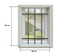Grille de Defense DISTRI pour Fenetre H 95 cm x L 80 cm (côte tableau)
