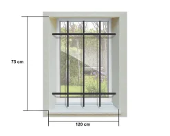 Grille de Defense DISTRI pour Fenetre H 75 cm x L 120 cm (côte tableau)