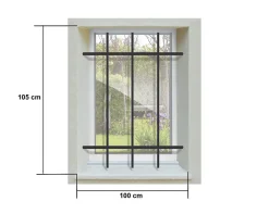 Grille de Defense DISTRI pour Fenetre H 105 cm x L 100 cm (côte tableau)