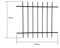 Grille de Defense DISTRI pour Fenetre H 105 cm x L 100 cm (côte tableau)