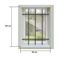 Grille de Defense DISTRI pour Fenetre H 125 cm x L 80 cm (côte tableau)