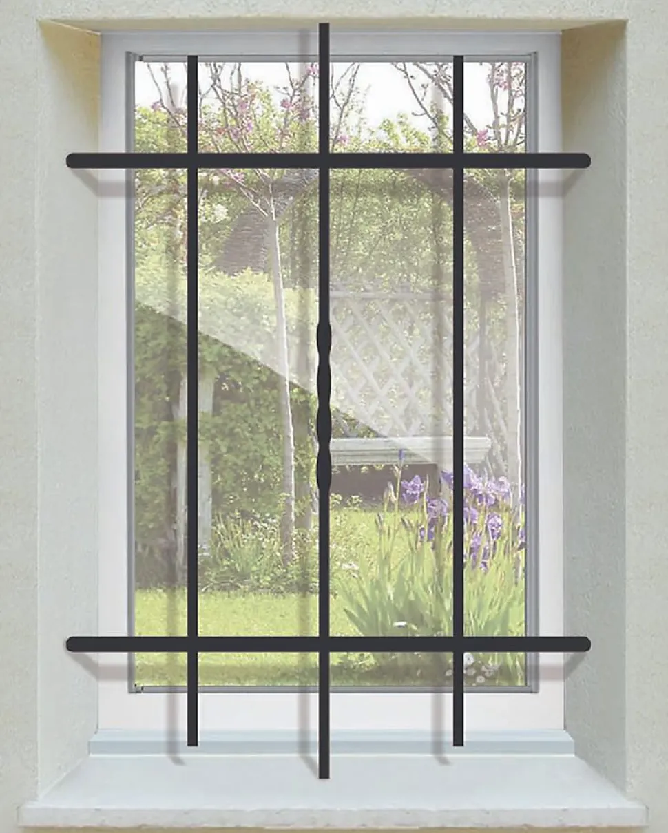 Grille de Defense Droite Torsadee pour Fenetre H 45 cm x L 80 cm (côte tableau)