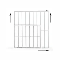 Grille de défense réglable pour fenêtre (largeur et hauteur) de 55x95 cm à 100x165 cm blanche
