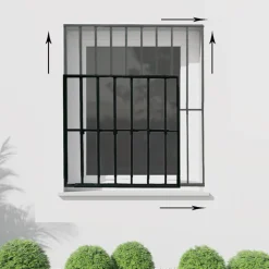 Grille de défense réglable pour fenêtre (largeur et hauteur) de 55x95 cm à 100x165 cm blanche