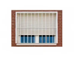 Grille de défense réglable pour fenêtre (largeur et hauteur) de 55x55 cm à 100x100 cm blanche