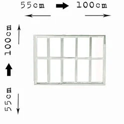 Grille de défense réglable pour fenêtre (largeur et hauteur) de 55x55 cm à 100x100 cm blanche