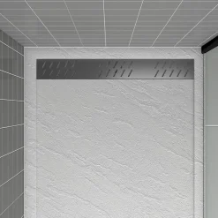 Grille d'évacuation l.69,5 cm pour receveur de douche Pedra et Pure 2, gun metal, Galedo