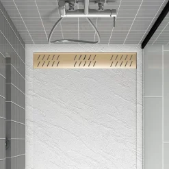 Grille d'évacuation l.69,5 cm pour receveur de douche Pedra et Pure 2, doré, Galedo