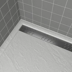 Grille d'évacuation l.79,5 cm pour receveur de douche Pedra et Pure 2, gun metal, Galedo