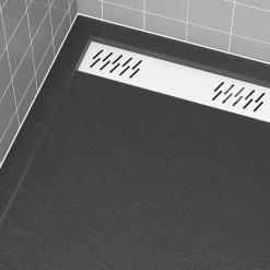 Grille d'évacuation l.79,5 cm pour receveur de douche Pedra et Pure 2, blanc, Galedo