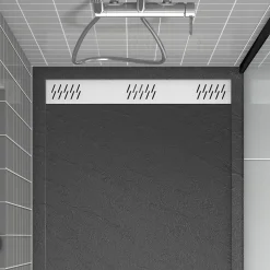 Grille d'évacuation l.69,5 cm pour receveur de douche Pedra et Pure 2, blanc, Galedo