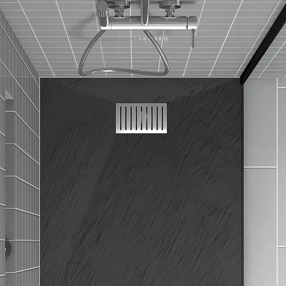 Grille rainurée en inox pour receveur - 20.15x12.3x0.55cm - ROCK 2 GRID LINE