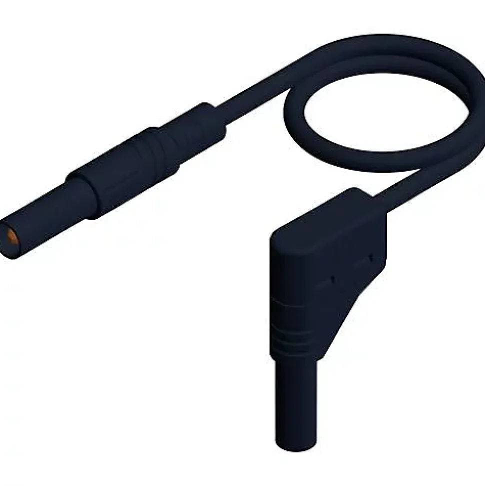 Hirschmann MLS WG 50/2,5 sw Cordon de mesure de sécurité 0,50 m banane 4 mm 32 A CAT III 1000 V