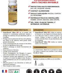 Imperméabilisant Marbre Granit ImperGuard Ultra MG 500 ml anti tache traite 10 m²