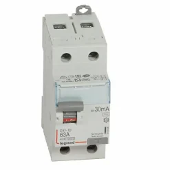Inter diff DX3 ID vis vis 2P 230V 63A type AC 30mA dEpart bas