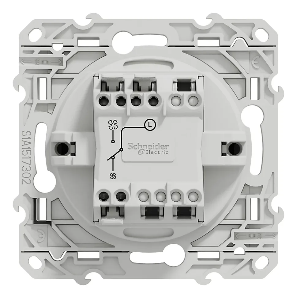 Interrupteur commande VMC 2 boutons à vis Schneider Electric Odace anthracite