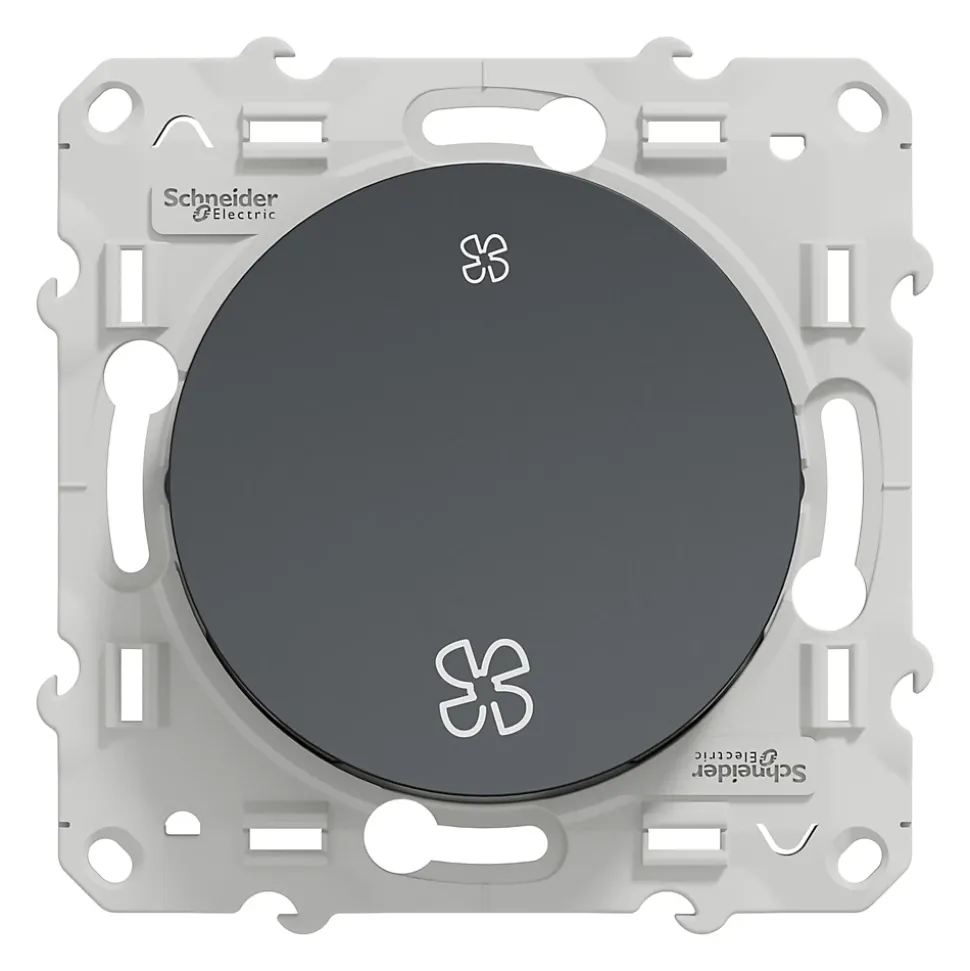 Interrupteur commande VMC 2 boutons à vis Schneider Electric Odace anthracite