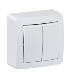 Interrupteur commande volet-roulant 2 boutons complet saillie Schneider Electric Alréa blanc