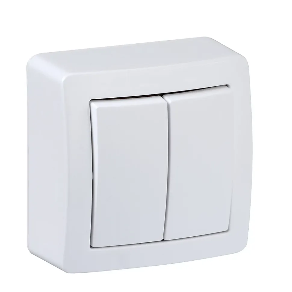 Interrupteur commande volet-roulant 2 boutons complet saillie Schneider Electric Alréa blanc