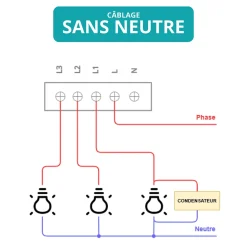 Interrupteur connecté zigbee - 2 boutons - sans fil neutre