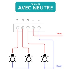 Interrupteur connecté zigbee - 2 boutons - sans fil neutre