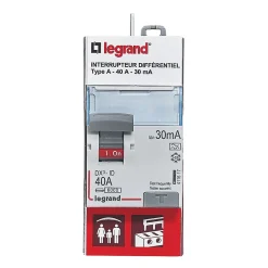 Interrupteur différentiel 40A 30mA type A sortie haut Legrand