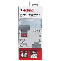 Interrupteur différentiel 40A 30mA type AC sortie haut Legrand