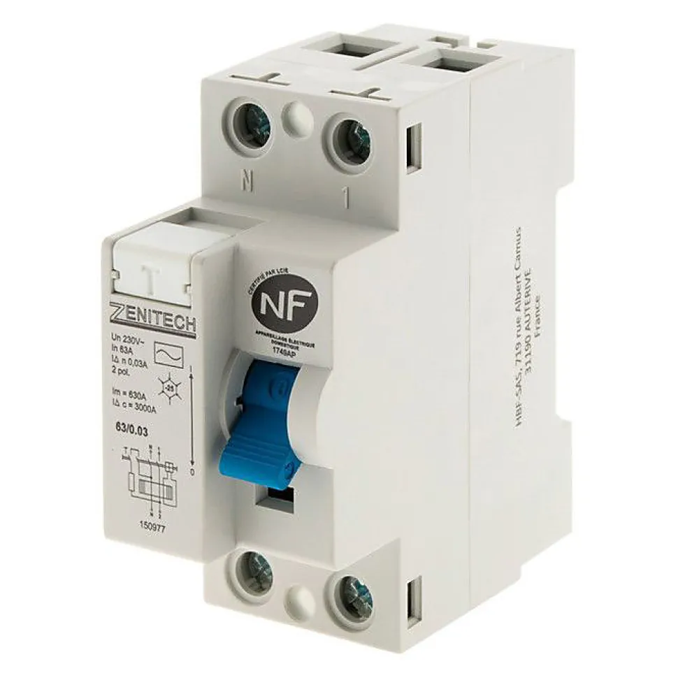 Interrupteur différentiel 63/2 30mA Type AC NF - Zenitech