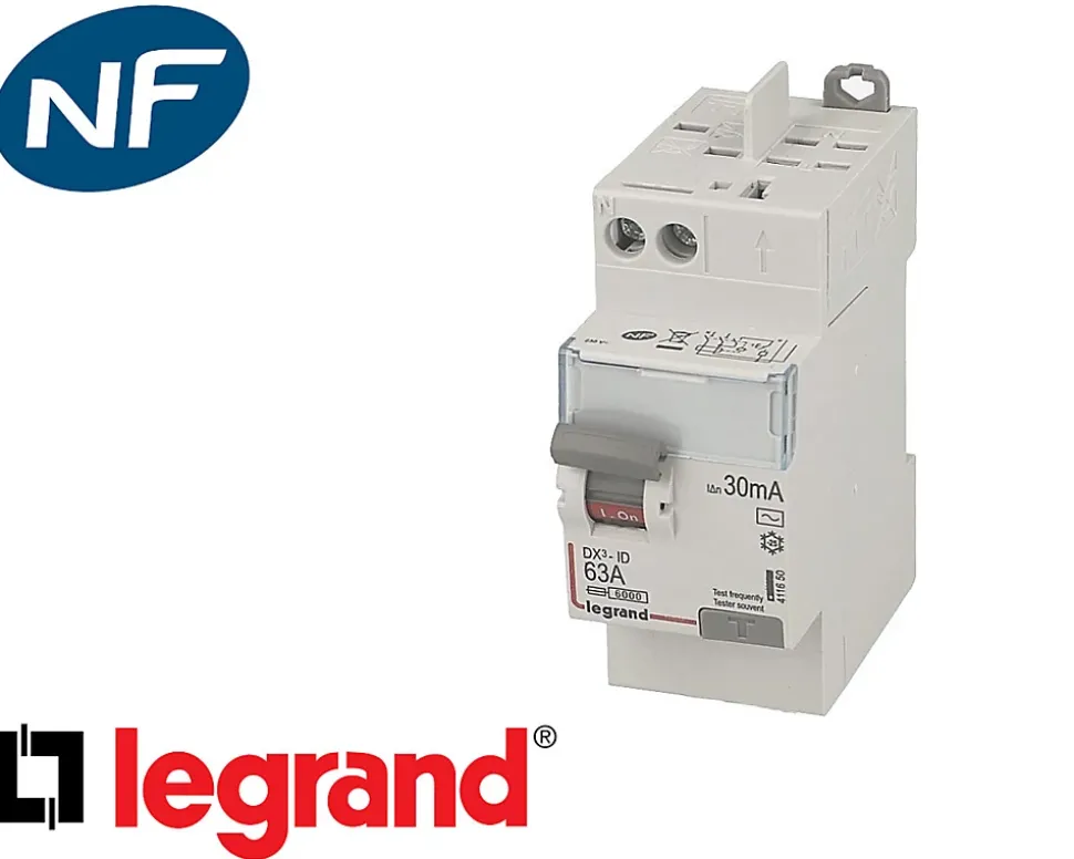 Interrupteur différentiel 2P 63A 30mA Type AC Legrand DX