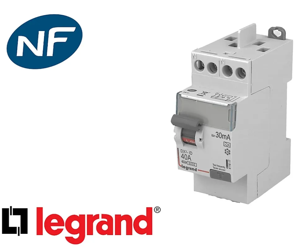 Interrupteur différentiel 2P 40A 30mA Type AC Legrand DX à vis