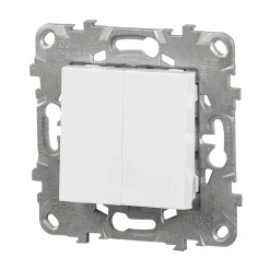 Interrupteur double va-et-vient connexion rapide 10A Schneider Electric Unica Déco blanc