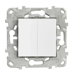 Interrupteur double va-et-vient connexion rapide 10A Schneider Electric Unica Déco blanc