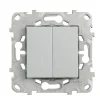 Interrupteur double va-et-vient connexion rapide 10A Schneider Electric Unica Déco aluminium