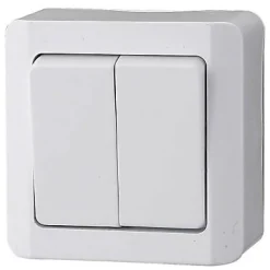 Interrupteur double va-et-vient 10 A blanc brillant