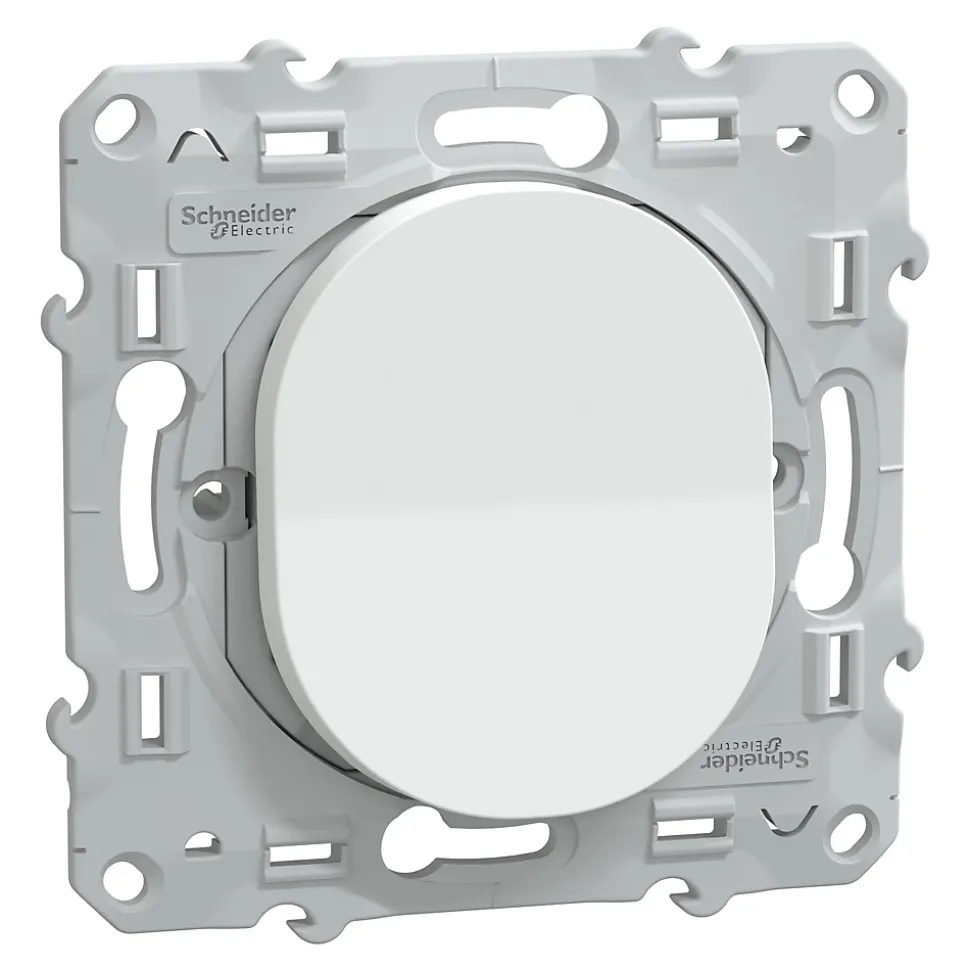 Interrupteur poussoir 10A Schneider Electric Ovalis blanc
